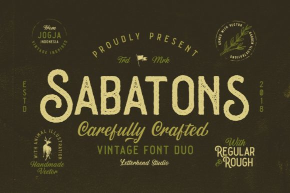 Sabatons Vintage Font Duo for Rustic Craft Projects